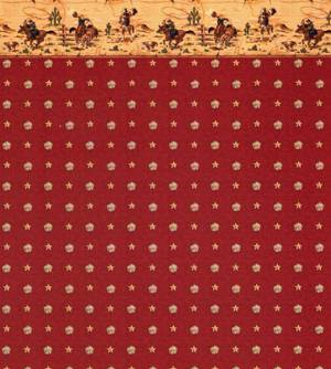 Cowboys, Red Dollhouse Wallpaper W-N