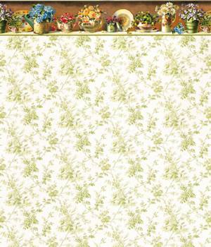 Gardeners Tea- Antique Dollhouse Wallpaper W-C