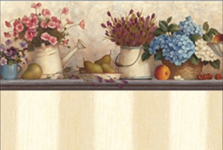 Country Shelf- Stripe Dollhouse Wallpaper W-C