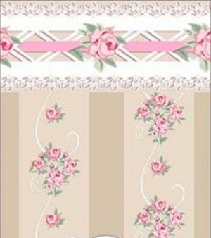 Daniella Floral Stripe-Beige Dollhouse Wallpaper W-W,S