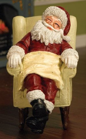 Sleeping Santa in Chair RD