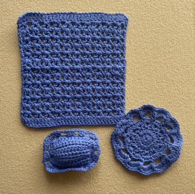 Crochet Blue Bed Set