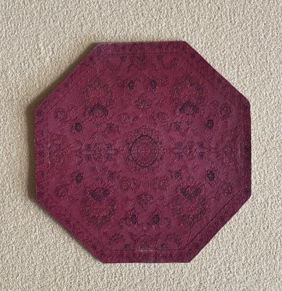 Burgundy Octagonal Medium Vintage Rug