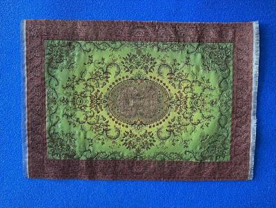 Green and Bronze Large Woven Vintage Carpet