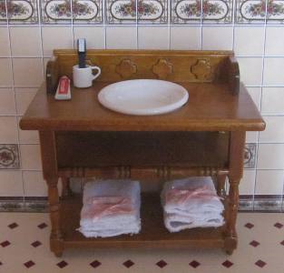 Wooden Sink Table with towels BA-F