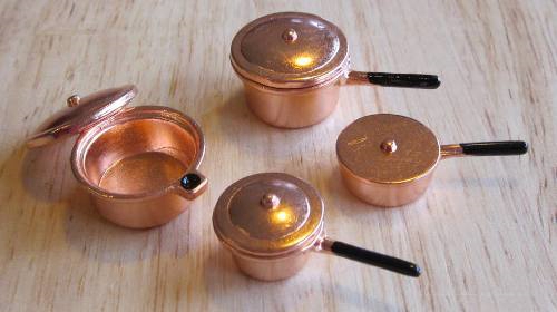 Set of 4 Copper Pots KA-CU