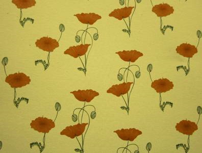 Red Poppy Dollhouse Wallpaper W-W,F