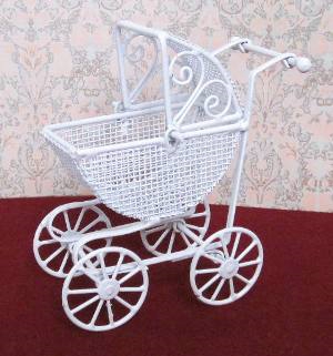 Victorian White Wire House Pram N