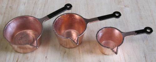 Copper Pouring Pans x 3 KA-CU