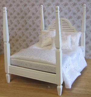 White Four Poster Double BED-B