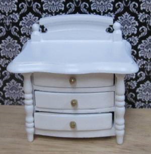 White Side Table 3 Draw BEDF