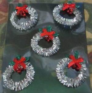 Silver Tinsel Wreath x 5 CHD