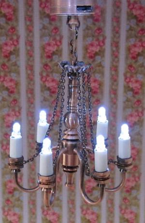 6 Arm Brass Candle Chandelier LE-LED