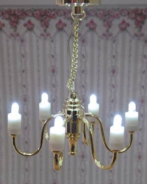 6 Arm Gold Candle Chandelier LE-LED