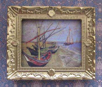 Van Gogh Boats- Gold Frame PF