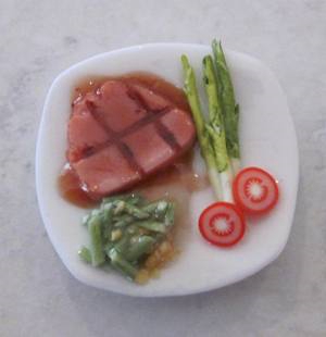 Ham Steak, Greens on a Plate FD-MD
