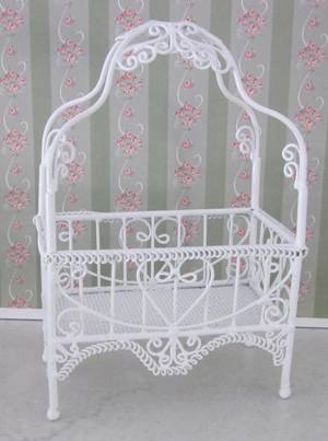 White Wire Cot with Canopy N