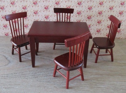 Mahogany Rectangular Table, Chairs K-FS