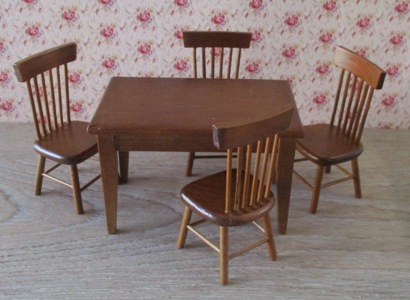 Walnut Rectangular Table, Chairs K-FS