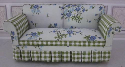 Green Check Floral Sofa LR-SCC