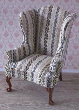 Knitted Stripe Wingback Chair LR-A