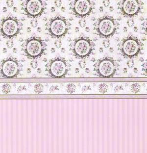 Pink Stripe Cameo Dollhouse Wallpaper W-W,S