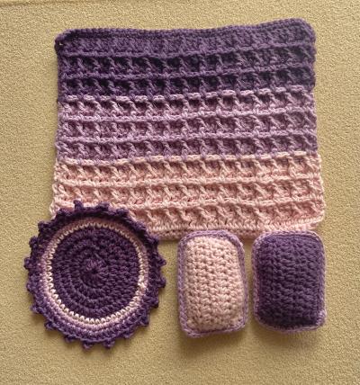 Crochet Purple Ombre Bed Set