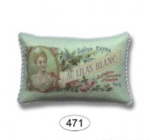Cushion- Soap Label Au Lilas Blanc LRA