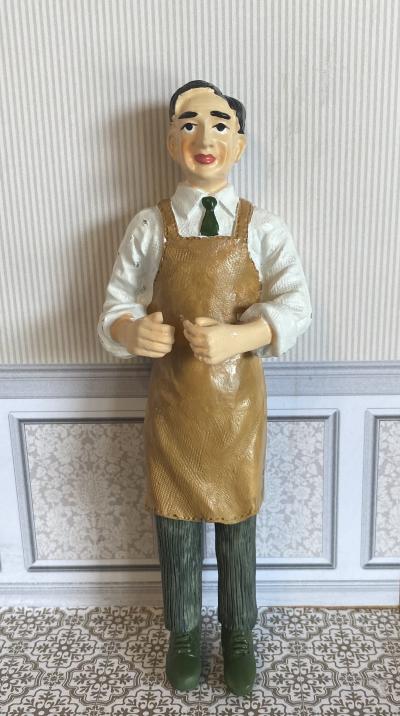 Butler or Shopkeeper in Brown Apron