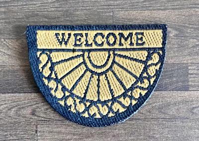 Tan Half Moon Welcome Mat