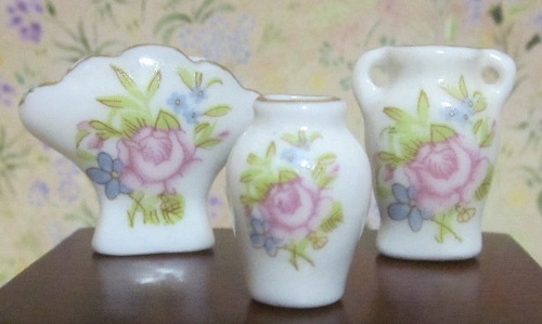Pink Floral Vases x 3 LRA