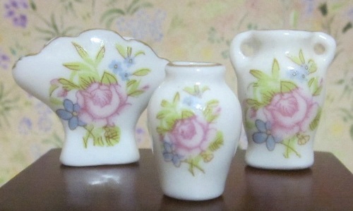 Floral Vases x 3