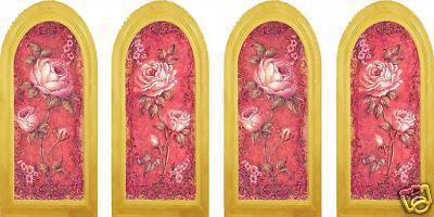 Arch Top Rose Panel Dollhouse Wallpaper W-VWP