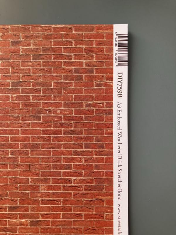 Embossed Weathered Brick Dollhouse Wallpaper