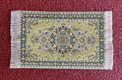 Yellow and Pale Blue Small Woven Carpet