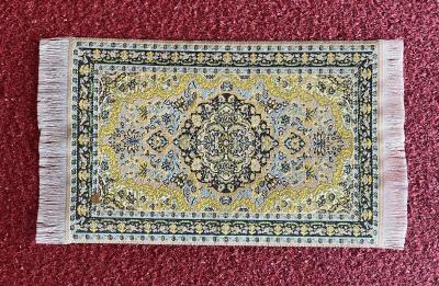 Yellow and Pale Blue Small Woven Carpet