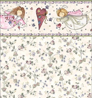 Angels- Pink Dollhouse Wallpaper W-N