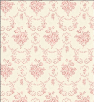 Rose Toile- Antique Pink Dollhouse Wallpaper W-W,O
