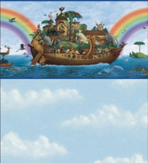 Noah's Ark Dollhouse Wallpaper W-N