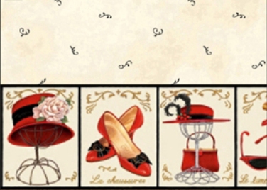 Red Accessories- Cream Dollhouse Wallpaper W-NOV