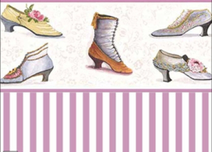 Victorian Shoes- Purple Dollhouse Wallpaper W-NOV