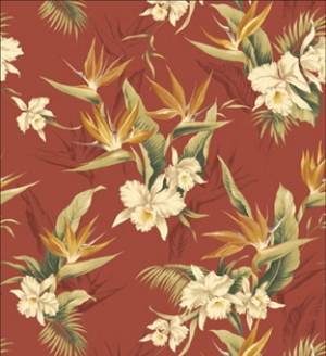 Orchids- Red Dollhouse Wallpaper W-W,F
