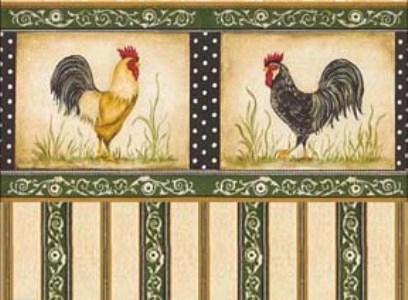 French Kitchen Stripe Dollhouse Wallpaper W-C