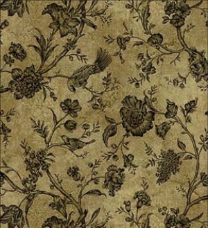 Rose Toile- Antique Black Dollhouse Wallpaper W-W,O