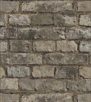 Weathered Brick Black Dollhouse Wallpaper W-BP