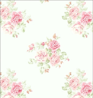 Rose Bouquet, Pink Dollhouse Wallpaper W-W,R
