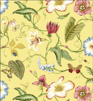 Exotique- Yellow Dollhouse Wallpaper W-W,F