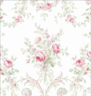 Princess Floral- Pink Dollhouse Wallpaper W-W,R