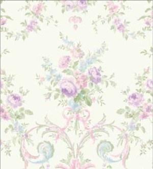 Princess Floral- Purple Dollhouse Wallpaper W-W,R