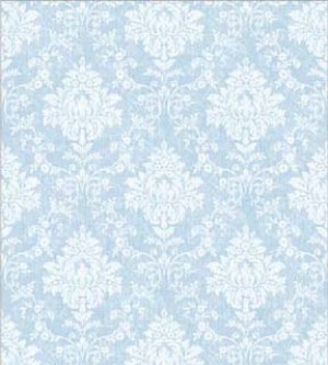 Princess Damask- Blue Dollhouse Wallpaper W-W,O
